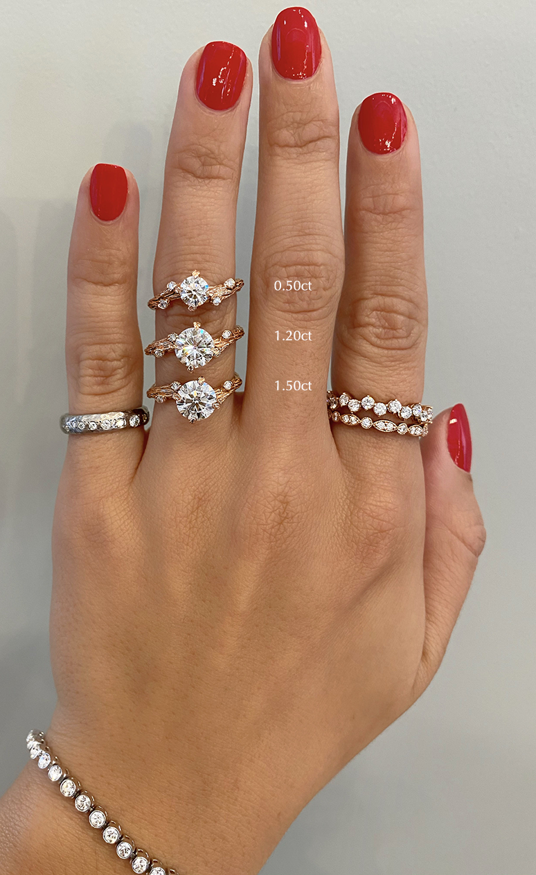 caption:Shown with various carat sizes