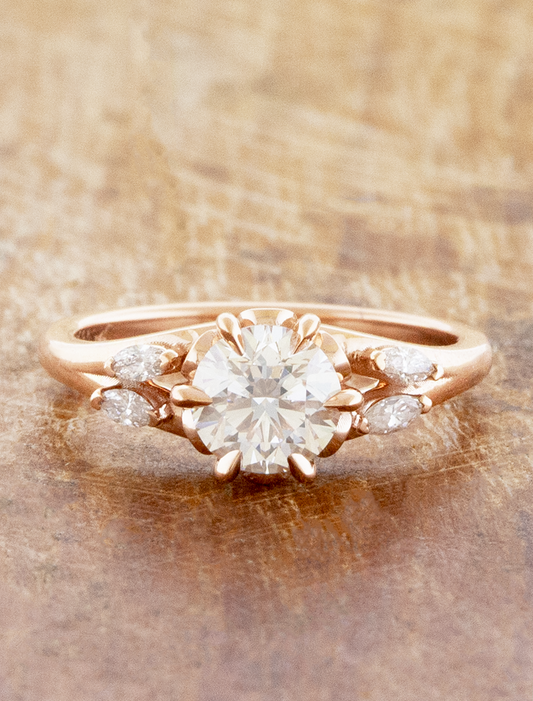caption:Shown with 1ct round in 14k rose gold