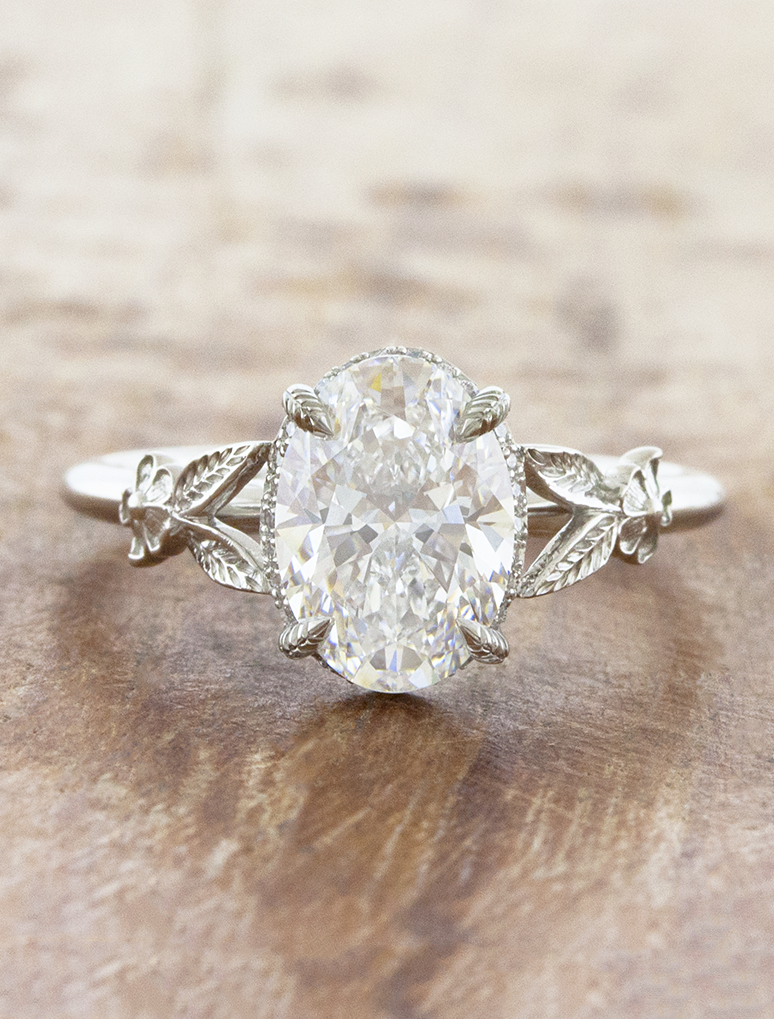 caption:Shown with 3ct oval in platinum
