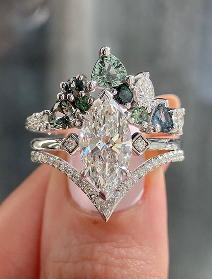 caption:Shown with 2ct marquise diamond, set designed in 14k white gold