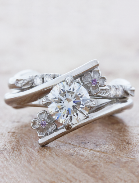 Oval Cut Diamond Engagement Ring with Split Shank | Oval cut diamond  engagement ring, Gold flower ring, Oval cut diamond