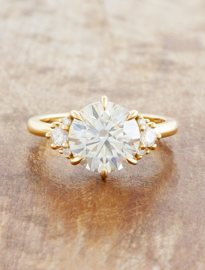 caption:Shown with 2.5ct round in 18k yellow gold