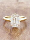 caption:Shown with 3ct Old Mine Cut in 14k yellow gold 