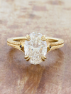 caption:Shown with 2.5ct oval in 14k yellow gold
