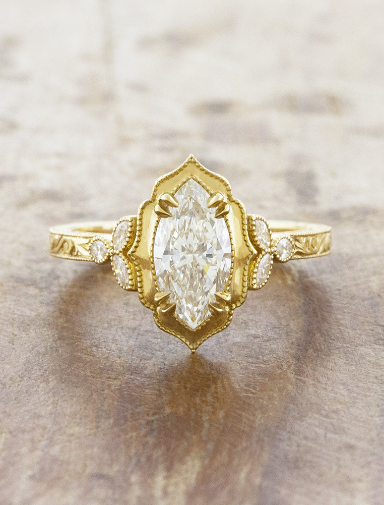 caption:Shown with 1.2ct marquise in 18k yellow gold 