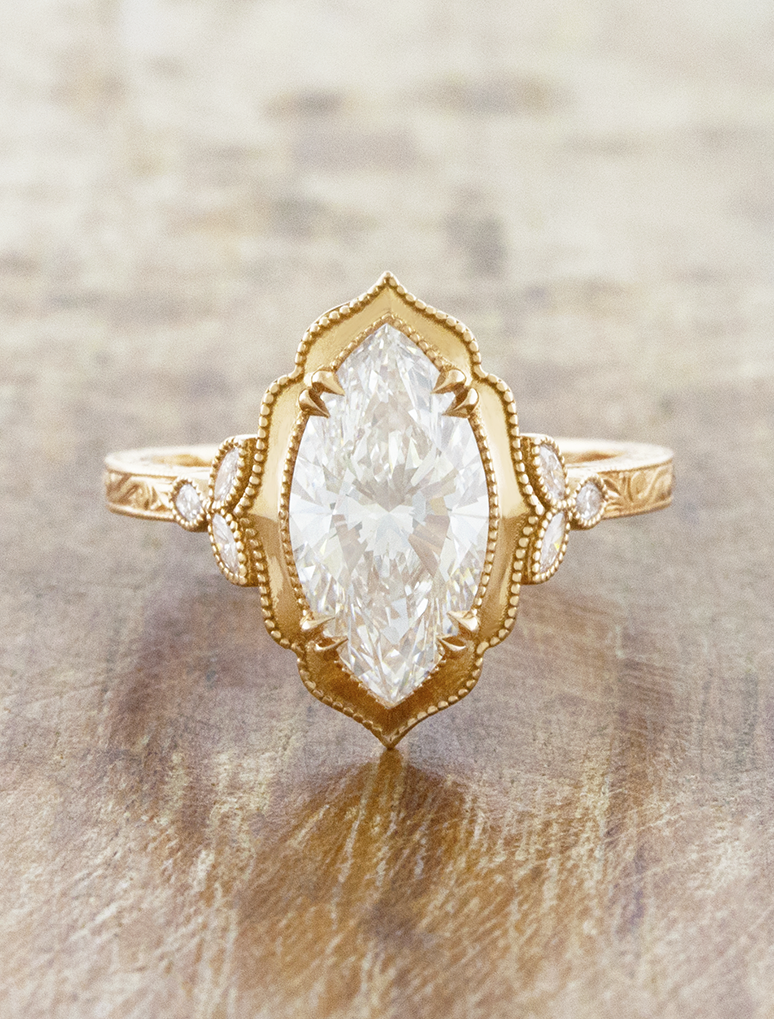 caption:Shown with 2.5ct marquise diamond in 18k rose gold 