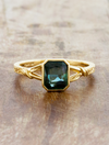 caption:Shown with 1.5ct emerald cut sapphire in 18k yellow gold 