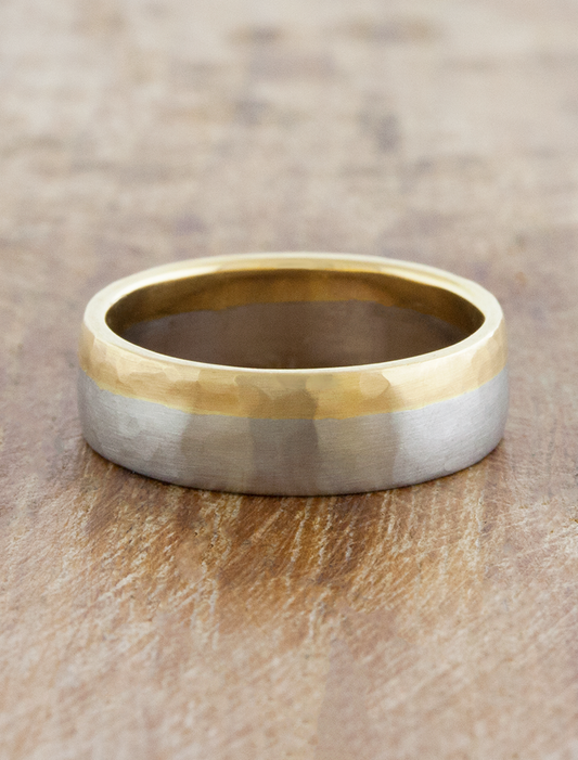 caption:6mm width, 14k yellow gold & platinum