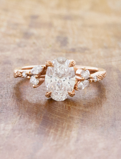 caption:Shown with 1ct oval in 14k rose gold 