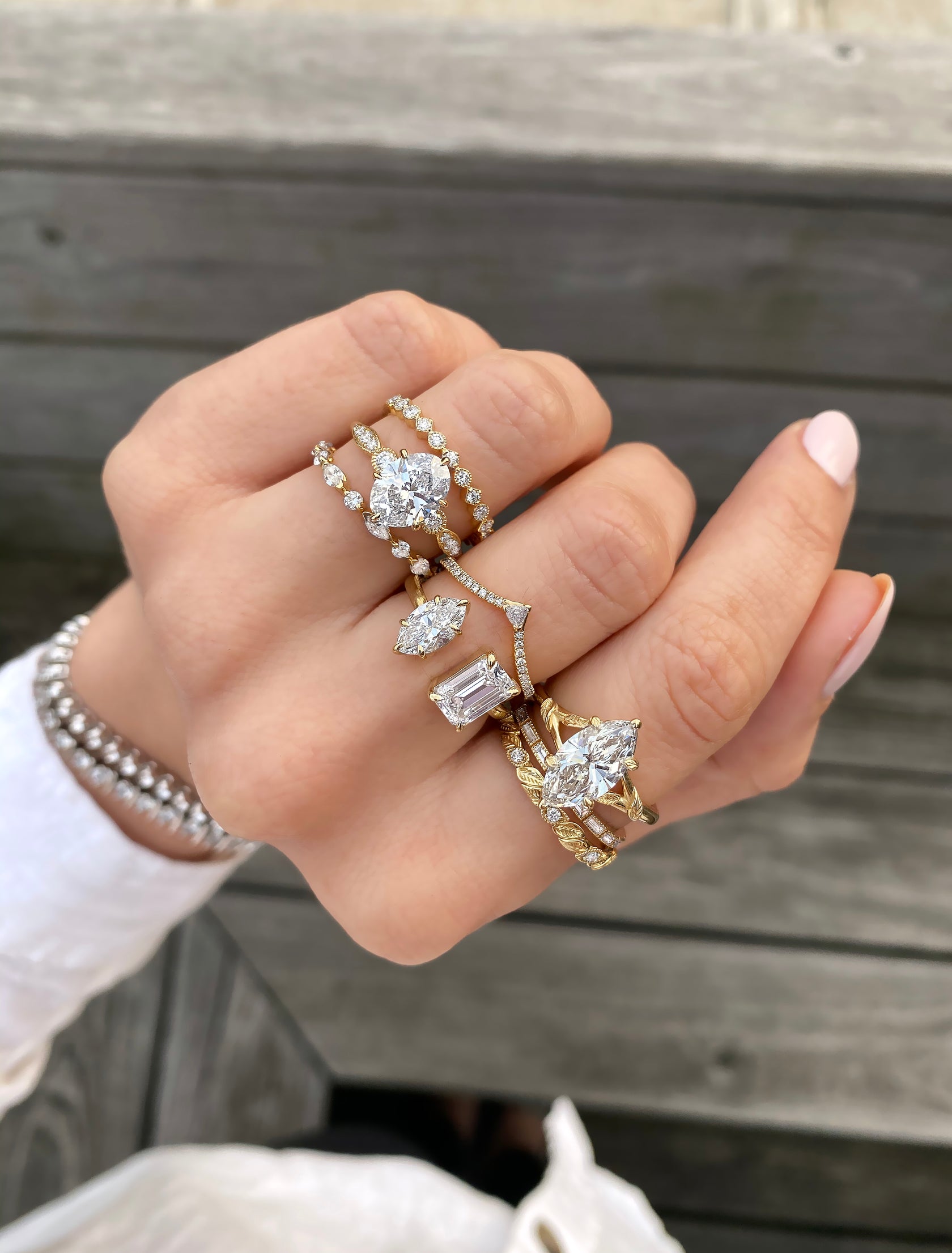 Pembroke: Split Shank Leaf Engraved Marquise Engagement Ring | Ken ...