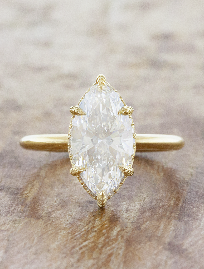 caption:Shown with 2.5ct marquise diamond in 14k yellow gold 