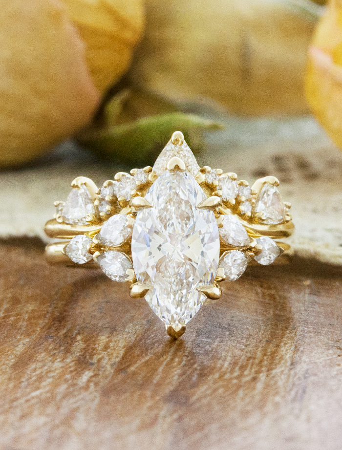 caption:Shown with 1.7ct marquise diamond - Stacked with Tempest