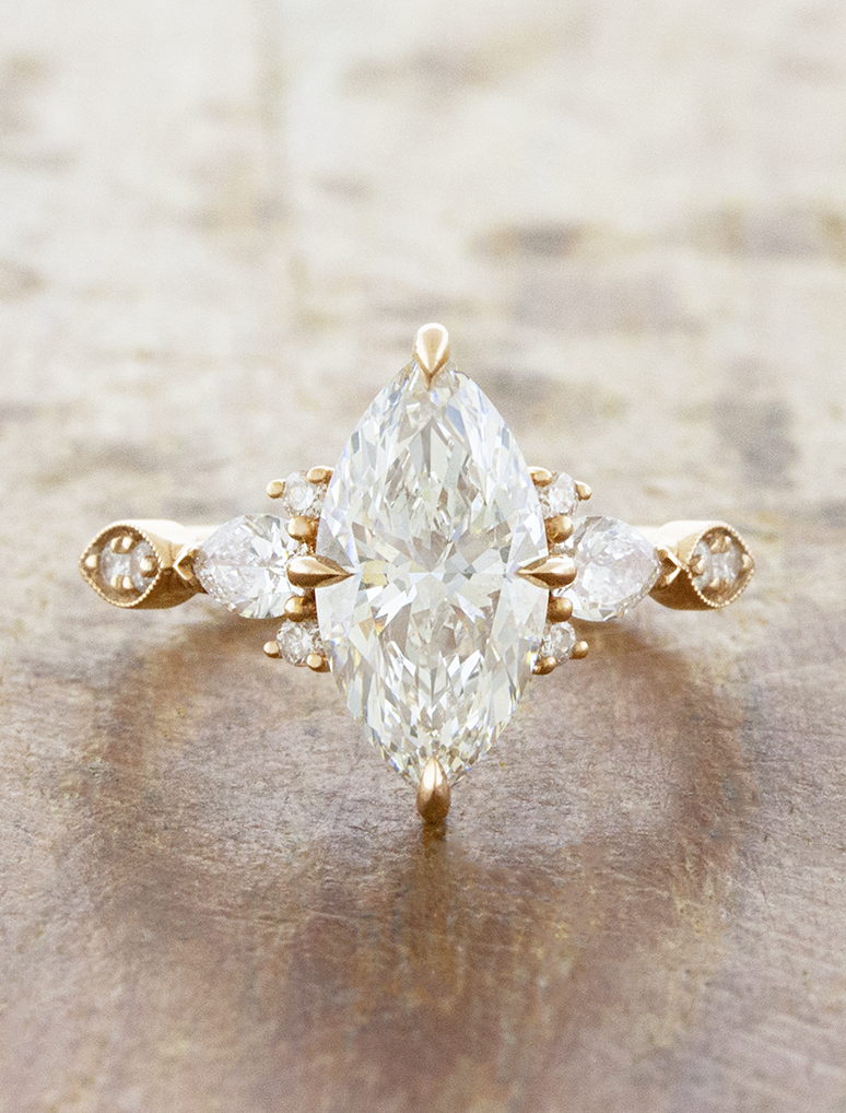 caption:Shown with 2ct marquise in 18k rose gold