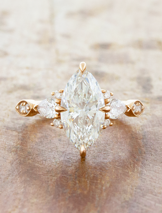 caption:Shown with 2ct marquise in 18k rose gold