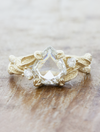 caption:Shown with 1ct rose cut pear diamond in 14k yellow gold