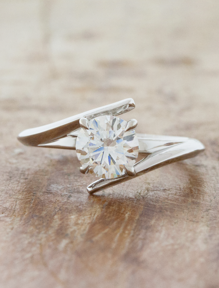 caption:Shown with 1.02ct round diamond in 14k white gold