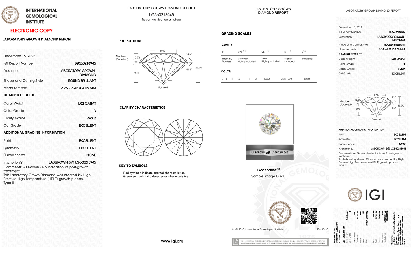 Ohara - 1.02ct Round Lab Grown Diamond