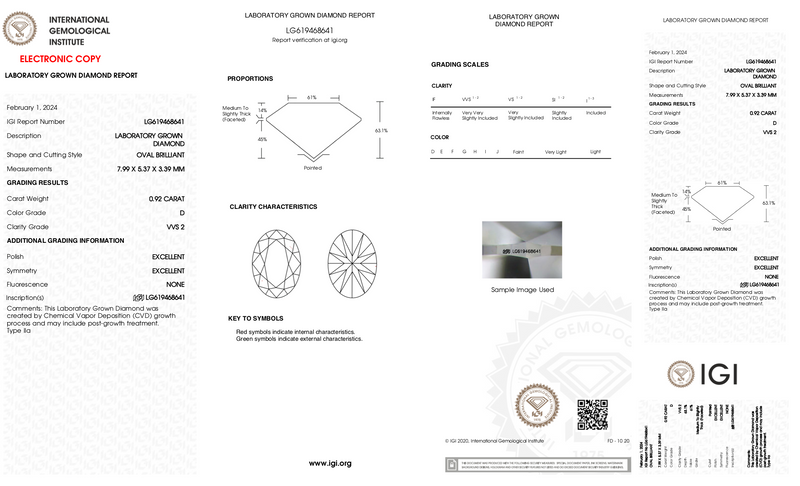 Charleen - 0.92ct Oval Lab Grown Diamond