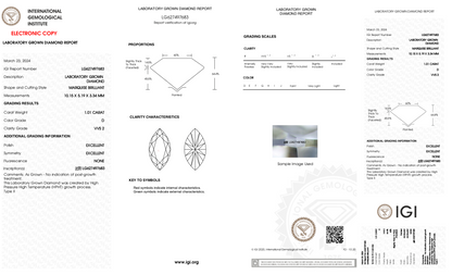 Palma - 1.01ct Marquise Lab Grown Diamond