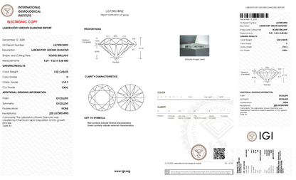 Jeein - 3.02ct Round Lab Grown Diamond