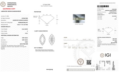Nessa - 2.56ct Marquise Lab Grown Diamond
