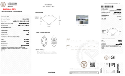 Odette - 2.09ct Marquise Lab Grown Diamond