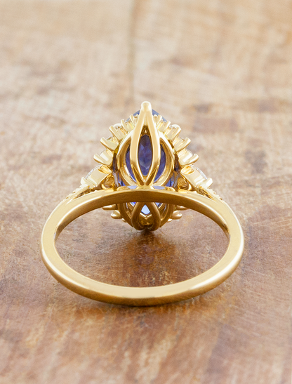 Lenora - Marquise Lab Grown Blue Sapphire