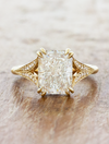 caption:Shown with 2ct radiant cut diamond in 14k yellow gold
