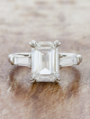 caption:Shown with 3.14ct emerald cut diamond in platinum