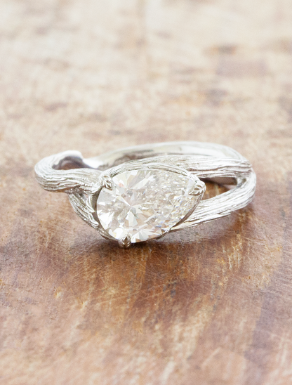 caption:Luu shown with 1.5ct pear in 14k white gold