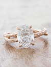 caption:Shown with 2ct oval diamond in 14k rose gold