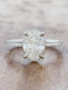 caption:Shown with 2.00ct oval diamond in 14k white gold
