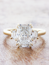 caption:Shown with 2.50ct radiant cut diamond in 14k yellow gold