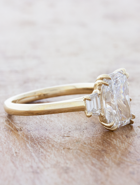 Radiant Cut Engagement Ring with Diamond Wedding Band, Kim & Marie