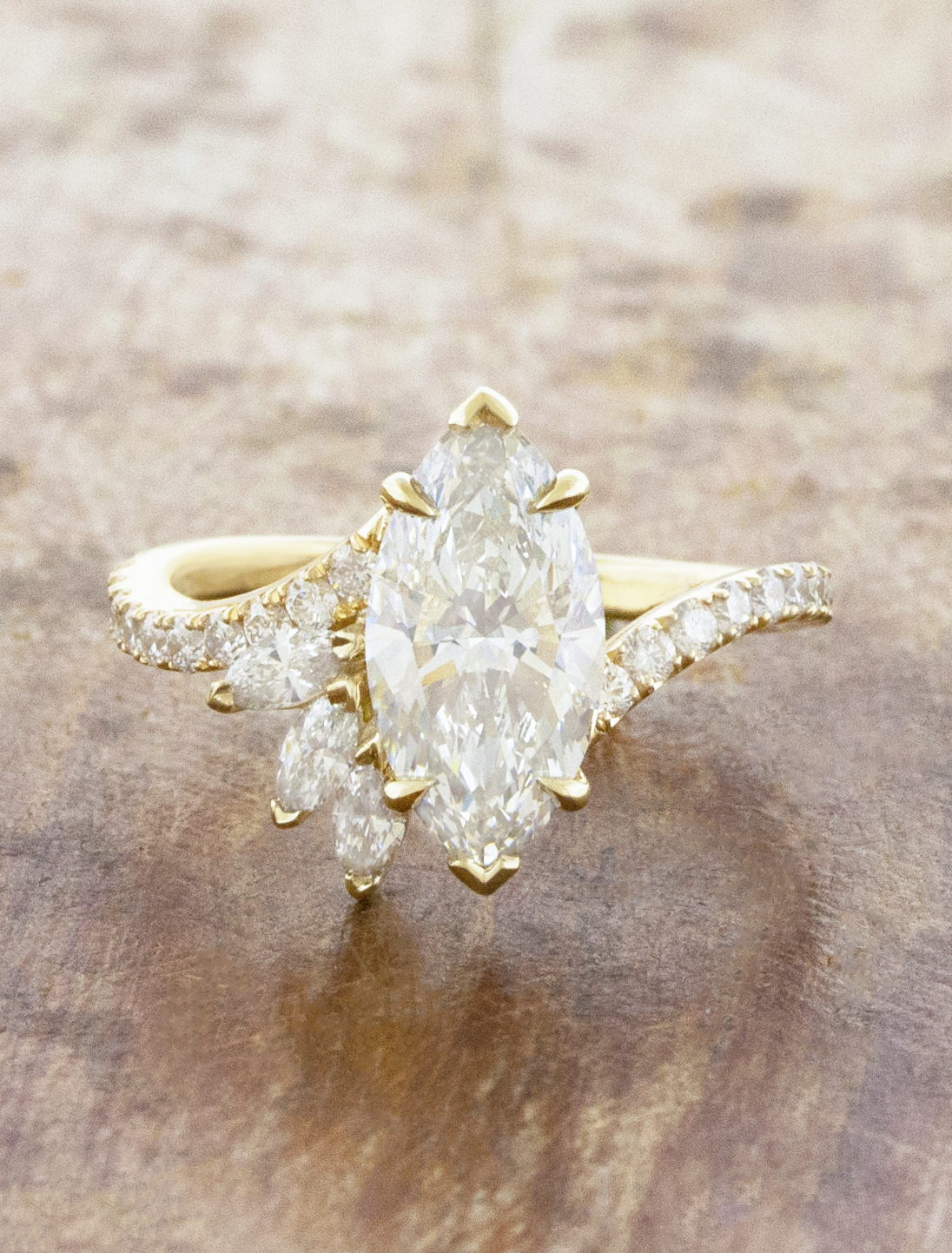 caption:Shown with 2.2ct marquise diamond in 14k yellow gold 