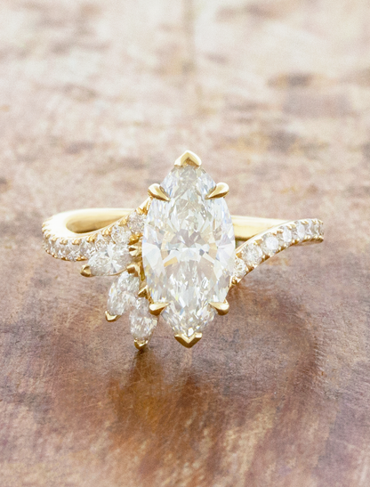 caption:Shown with 2.2ct marquise diamond in 14k yellow gold 