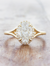 caption:Shown with 1.5ct oval diamond in 14k yellow gold
