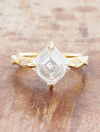 caption:Shown with 2.75ct Asscher in 14k yellow gold