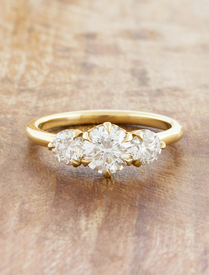 caption:Shown with 1ct center stone in 14k yellow gold 