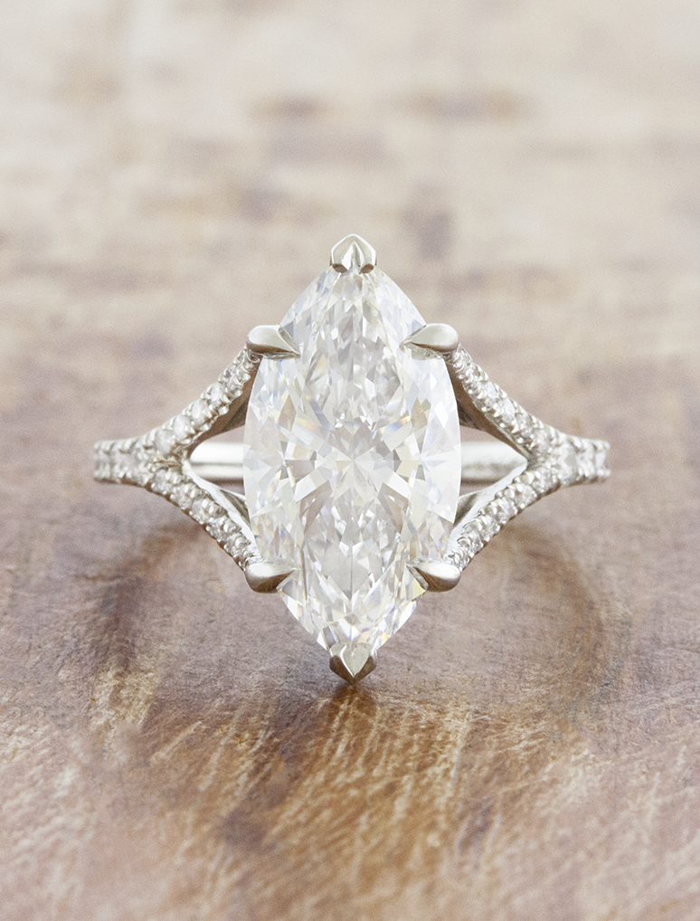caption:Shown with 3.5ct marquise in platinum