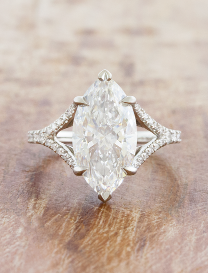 caption:Shown with 3.5ct marquise in platinum