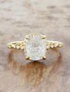 caption:Shown with 2ct cushion cut diamond in 14k yellow gold