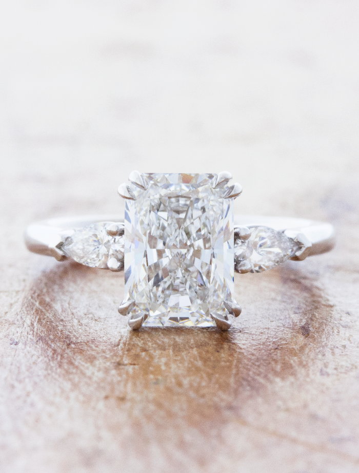 caption:Shown with 2ct radiant cut diamond in platinum