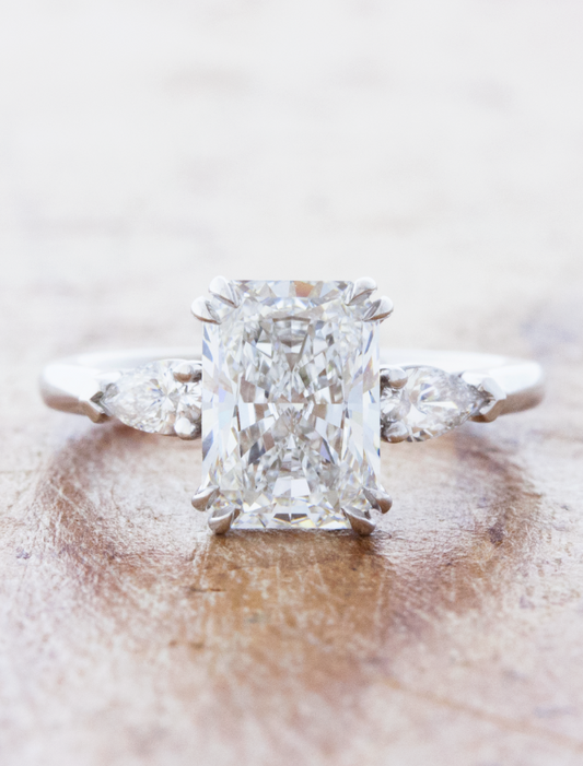 caption:Shown with 2ct radiant cut diamond in platinum