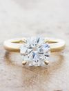 caption:Shown with 2.50ct round diamond in 14k yellow gold