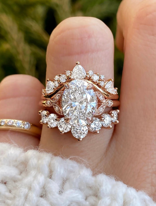 caption:2.25ct oval diamond in rose gold