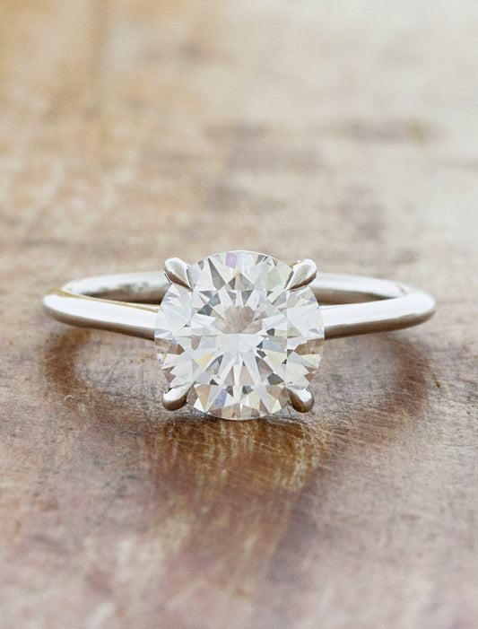 caption:Shown with 2ct round diamond in platinum
