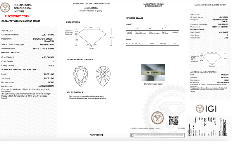 Elvina - 4.26ct Pear Lab Grown Diamond