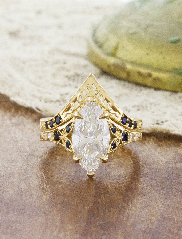 caption:Shown with Skyla Sapphire in 18k Yellow Gold