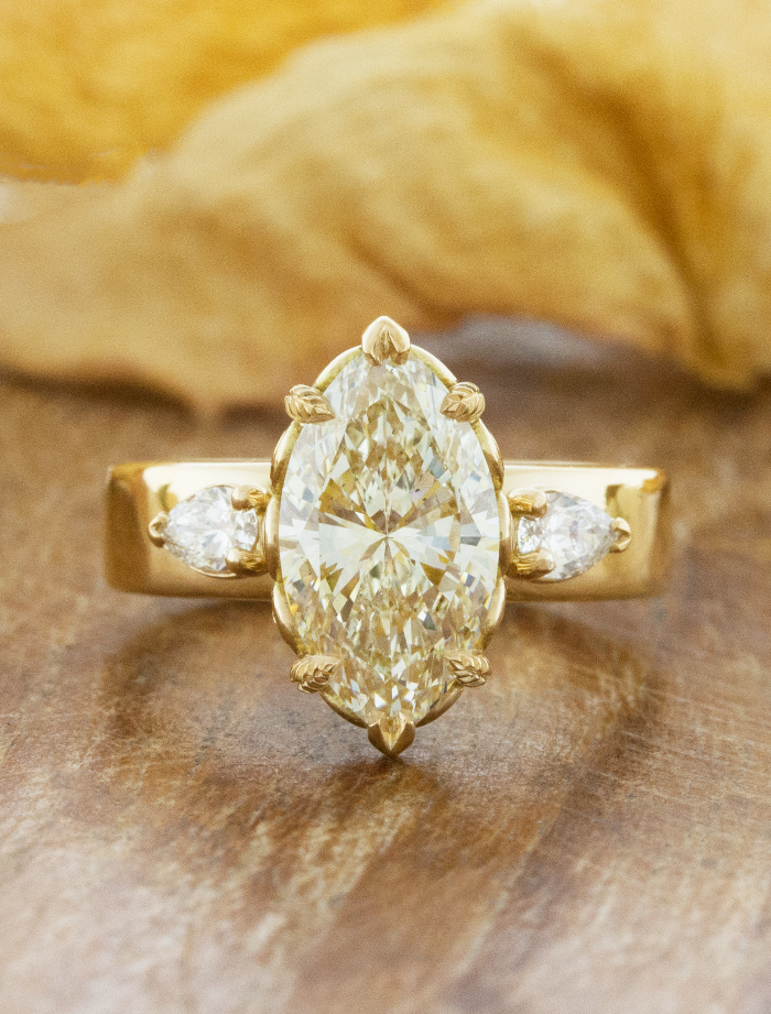 caption:Shown with 2.2ct champagne diamond in 18k yellow gold 